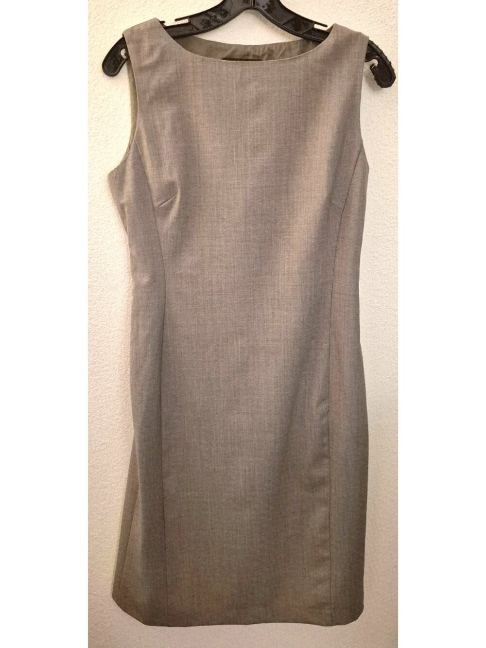 Banana Republic Tan Sleeveless Wool Blend High Neck Tailored Work Dress Sz 4 EUC